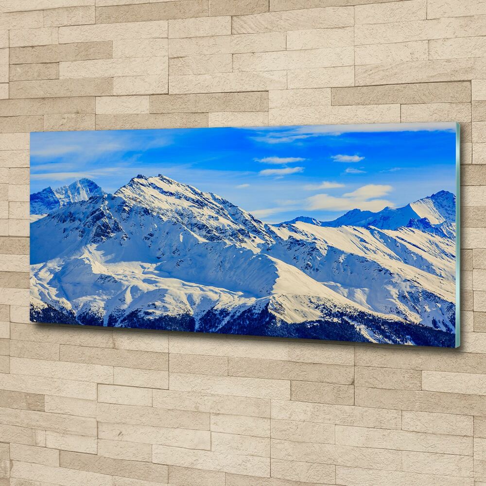 Tableau acrylique Alpes en hiver