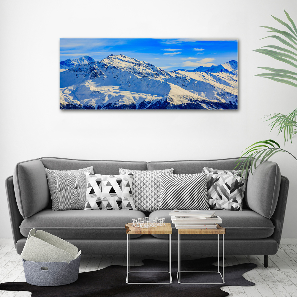 Tableau acrylique Alpes en hiver