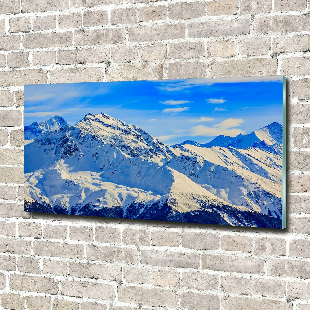 Tableau acrylique Alpes en hiver