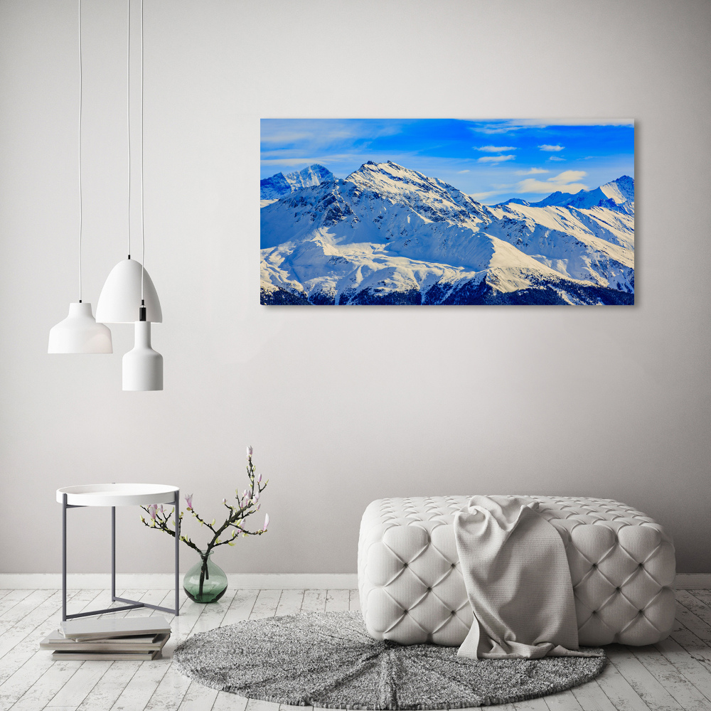 Tableau acrylique Alpes en hiver