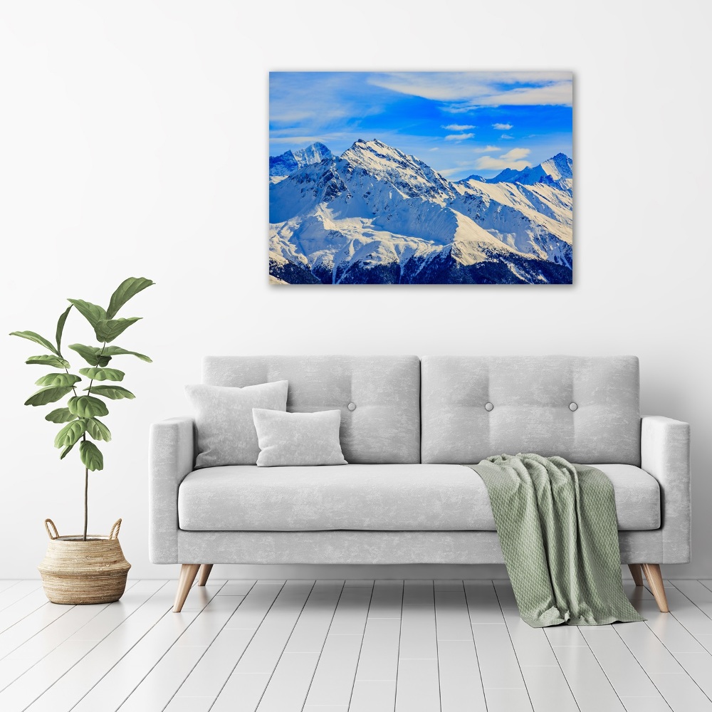 Tableau acrylique Alpes en hiver