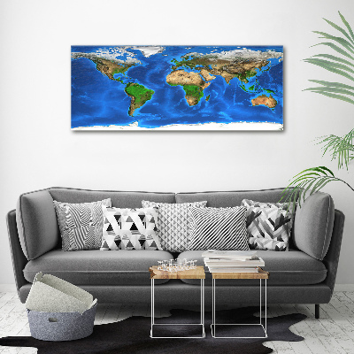 Tableau sur verre acrylique Carte du monde