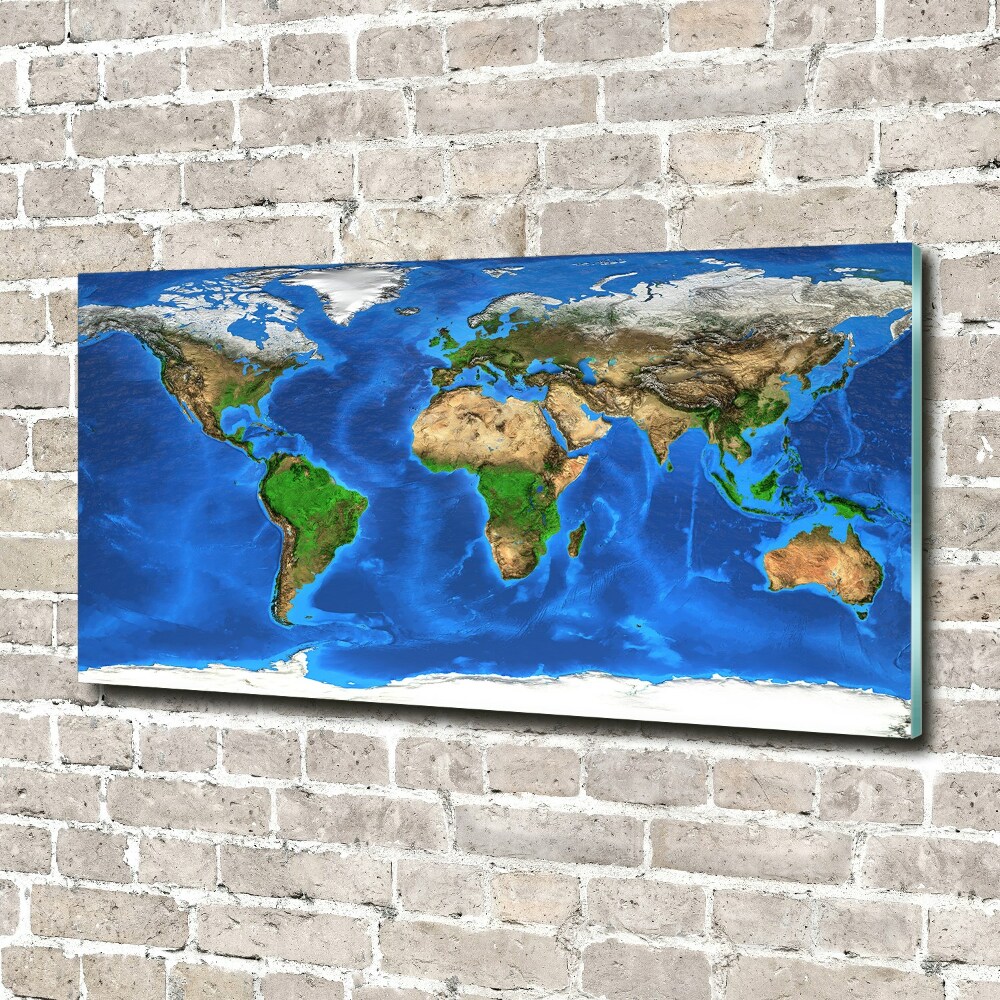 Tableau sur verre acrylique Carte du monde