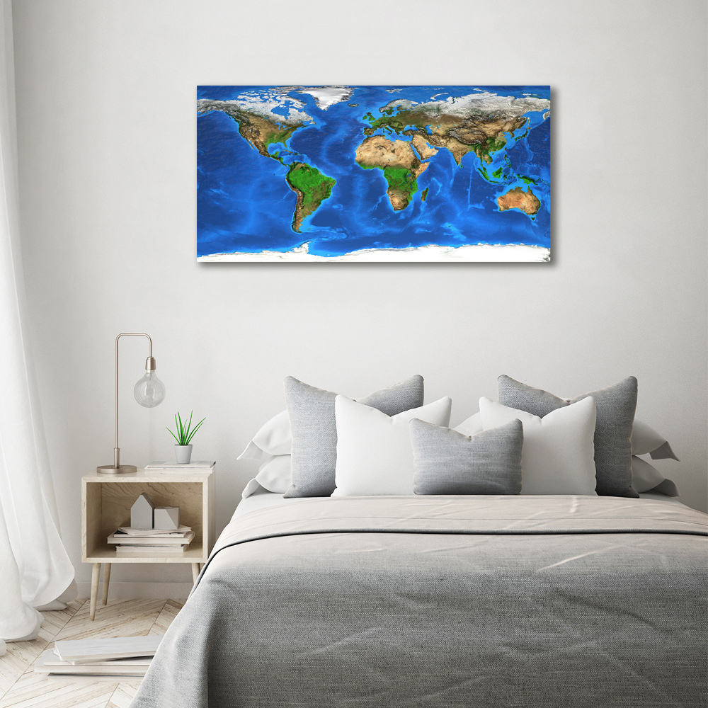 Tableau sur verre acrylique Carte du monde