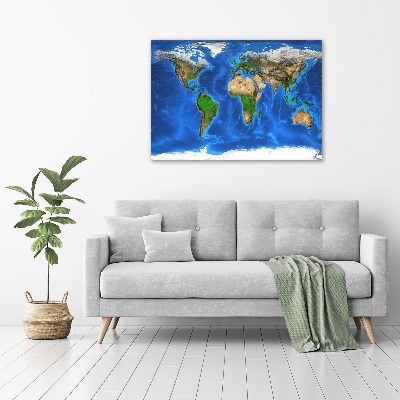 Tableau sur verre acrylique Carte du monde