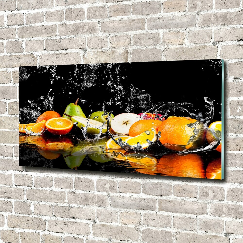 Tableau sur verre acrylique Fruits et eau