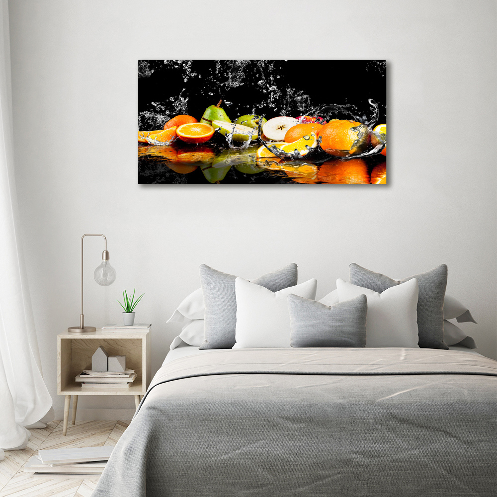 Tableau sur verre acrylique Fruits et eau