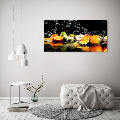 Tableau sur verre acrylique Fruits et eau