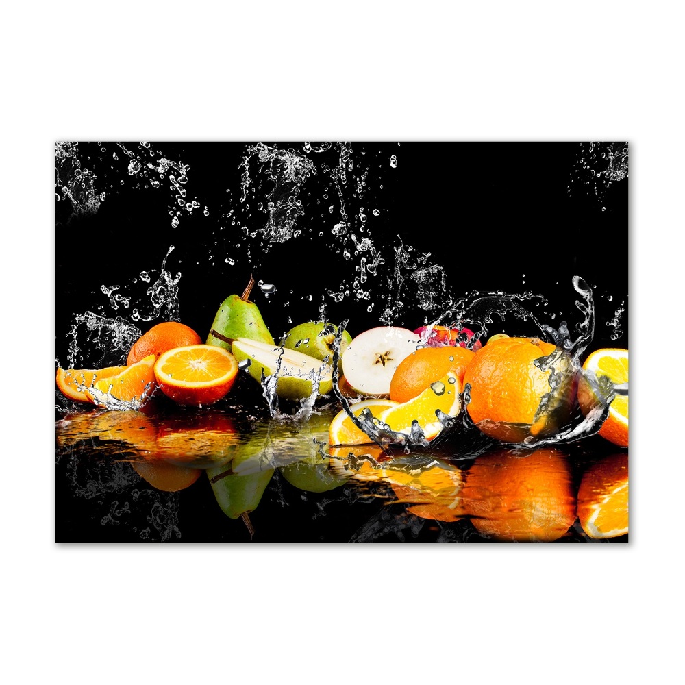 Tableau sur verre acrylique Fruits et eau