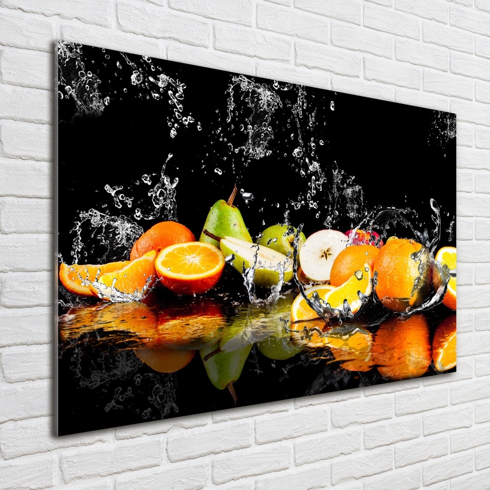 Tableau sur verre acrylique Fruits et eau