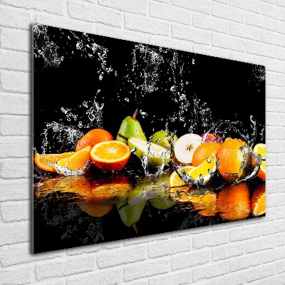 Tableau sur verre acrylique Fruits et eau