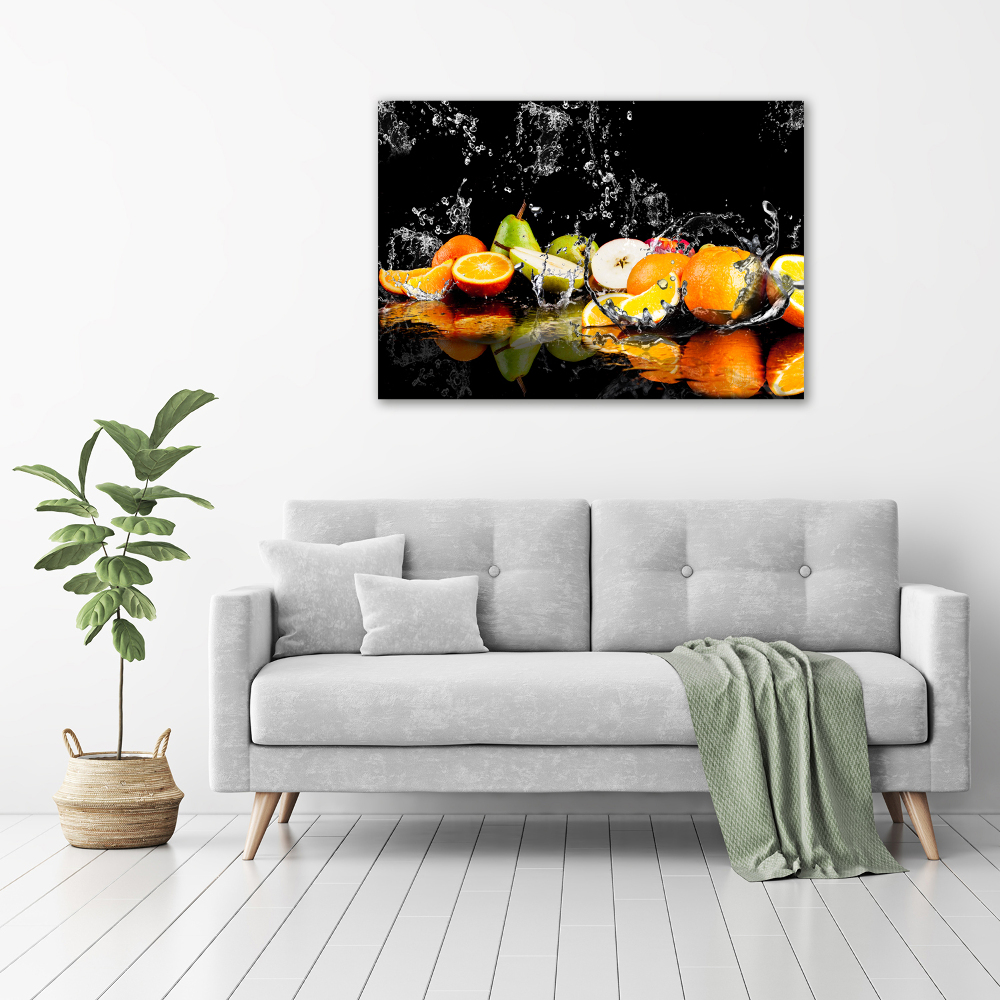 Tableau sur verre acrylique Fruits et eau