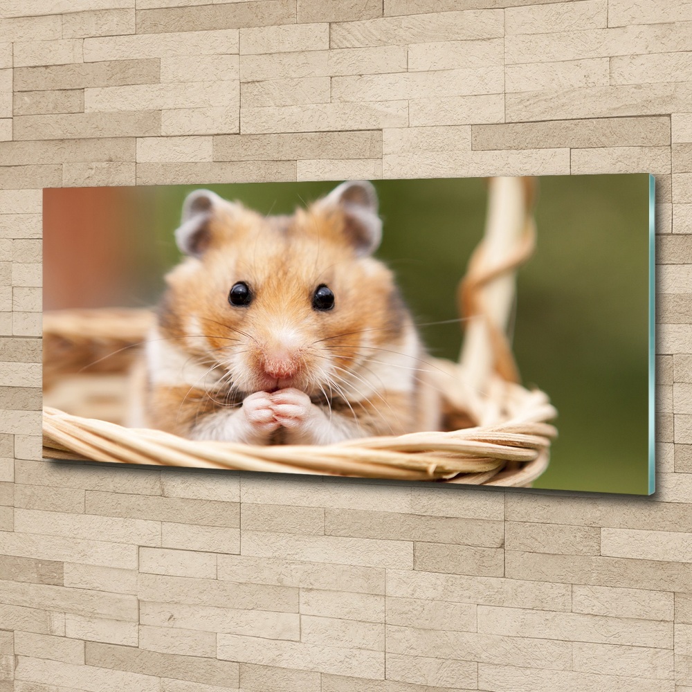 Tableau acrylique Hamster dans un panier