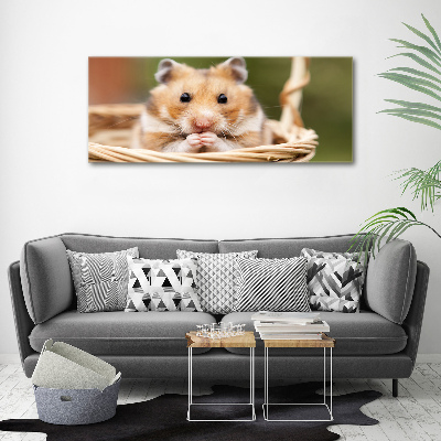 Tableau acrylique Hamster dans un panier