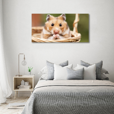 Tableau acrylique Hamster dans un panier