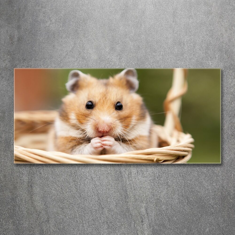 Tableau acrylique Hamster dans un panier