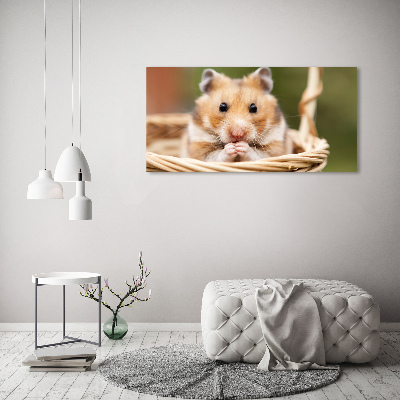 Tableau acrylique Hamster dans un panier