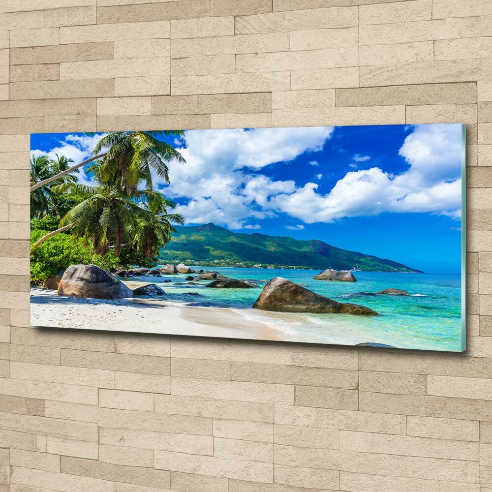 Acrylique tableau Plage des Seychelles