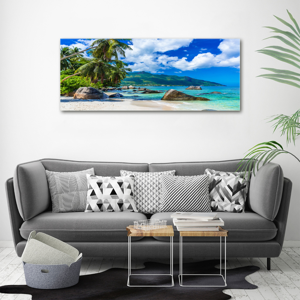 Acrylique tableau Plage des Seychelles