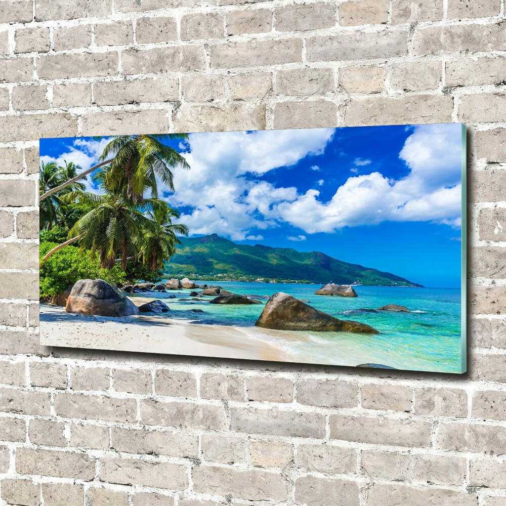 Acrylique tableau Plage des Seychelles