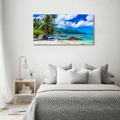 Acrylique tableau Plage des Seychelles