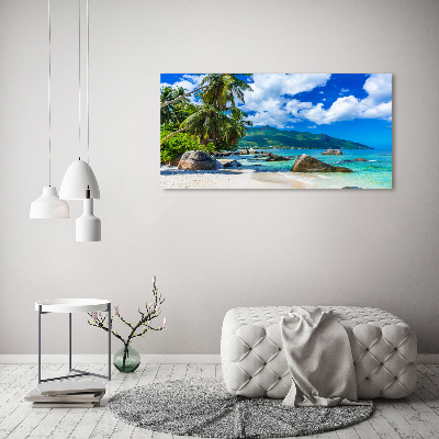 Acrylique tableau Plage des Seychelles