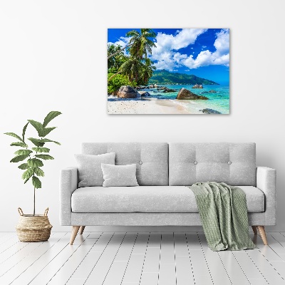 Acrylique tableau Plage des Seychelles