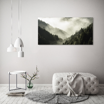 Tableau acrylique Brume sur la forêt