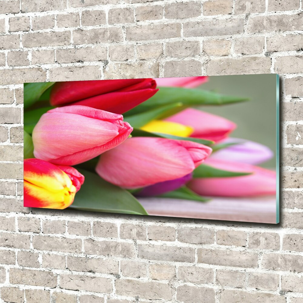 Acrylique tableau Tulipes colorées