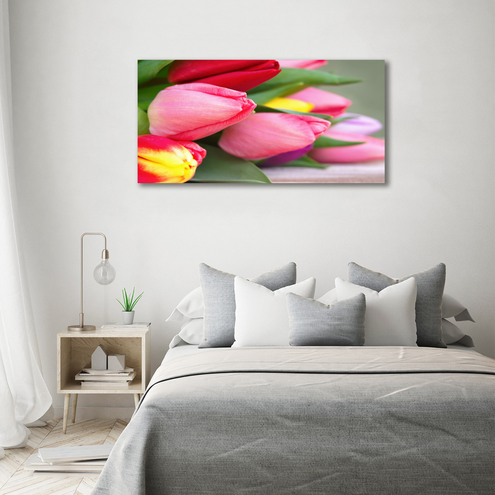 Acrylique tableau Tulipes colorées