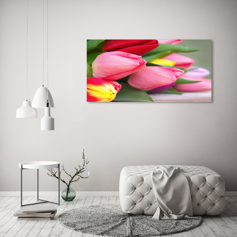 Acrylique tableau Tulipes colorées