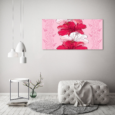 Acrylique tableau Fleurs hawaïennes