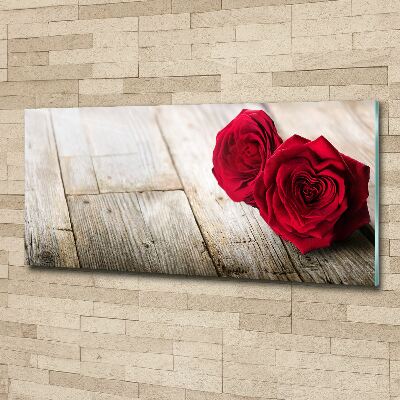 Acrylique tableau Roses sur bois