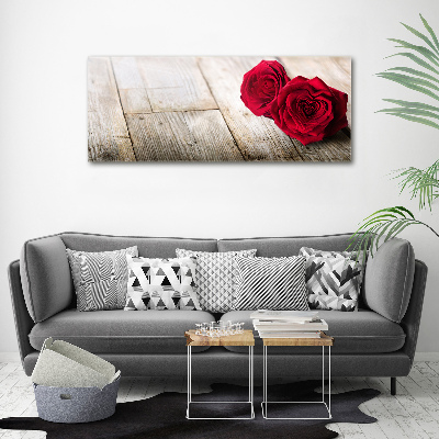 Acrylique tableau Roses sur bois