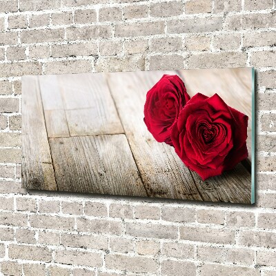 Acrylique tableau Roses sur bois