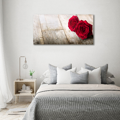 Acrylique tableau Roses sur bois