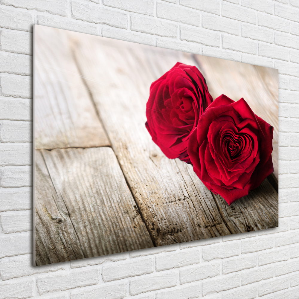 Acrylique tableau Roses sur bois