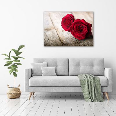 Acrylique tableau Roses sur bois