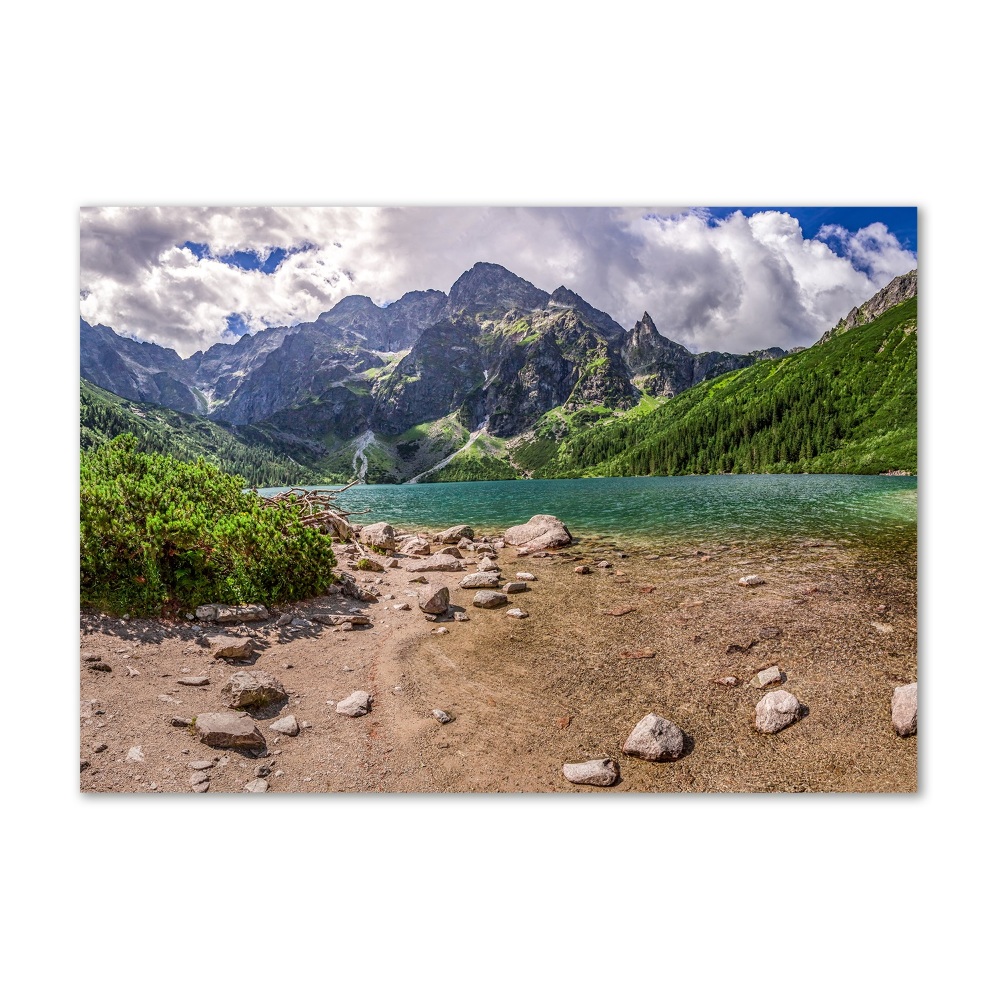 Tableau sur verre acrylique Lac en montagne