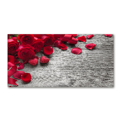 Tableau sur verre acrylique Roses rouges