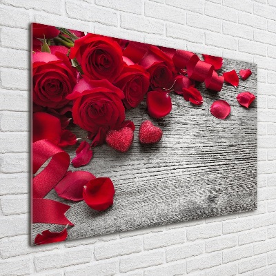 Tableau sur verre acrylique Roses rouges