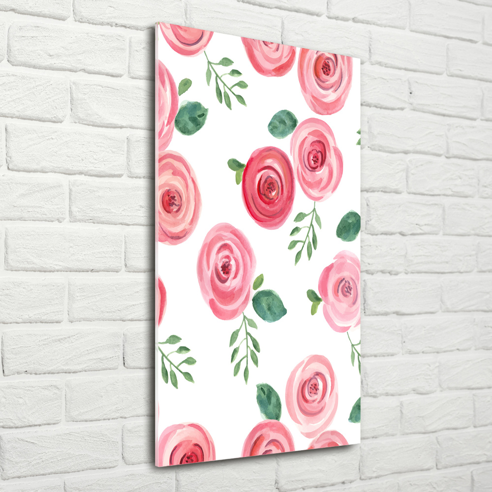 Tableau en acrylique Roses roses