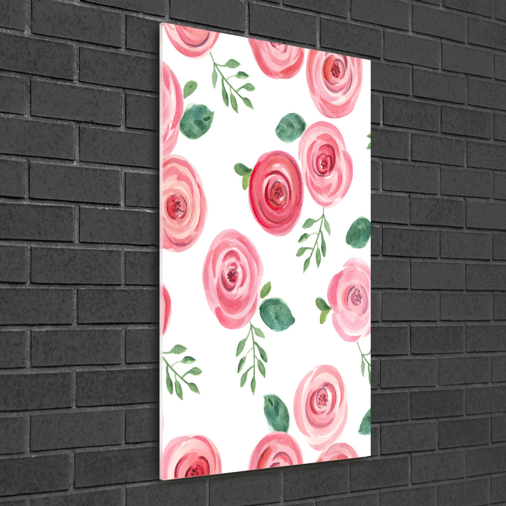 Tableau en acrylique Roses roses