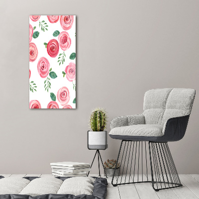 Tableau en acrylique Roses roses