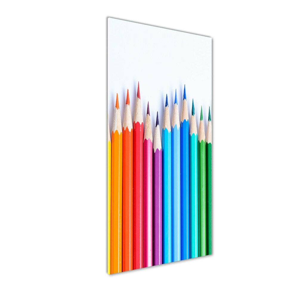 Tableau verre acrylique Crayons de couleur