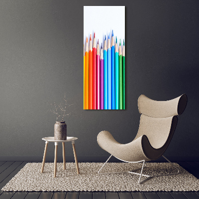 Tableau verre acrylique Crayons de couleur