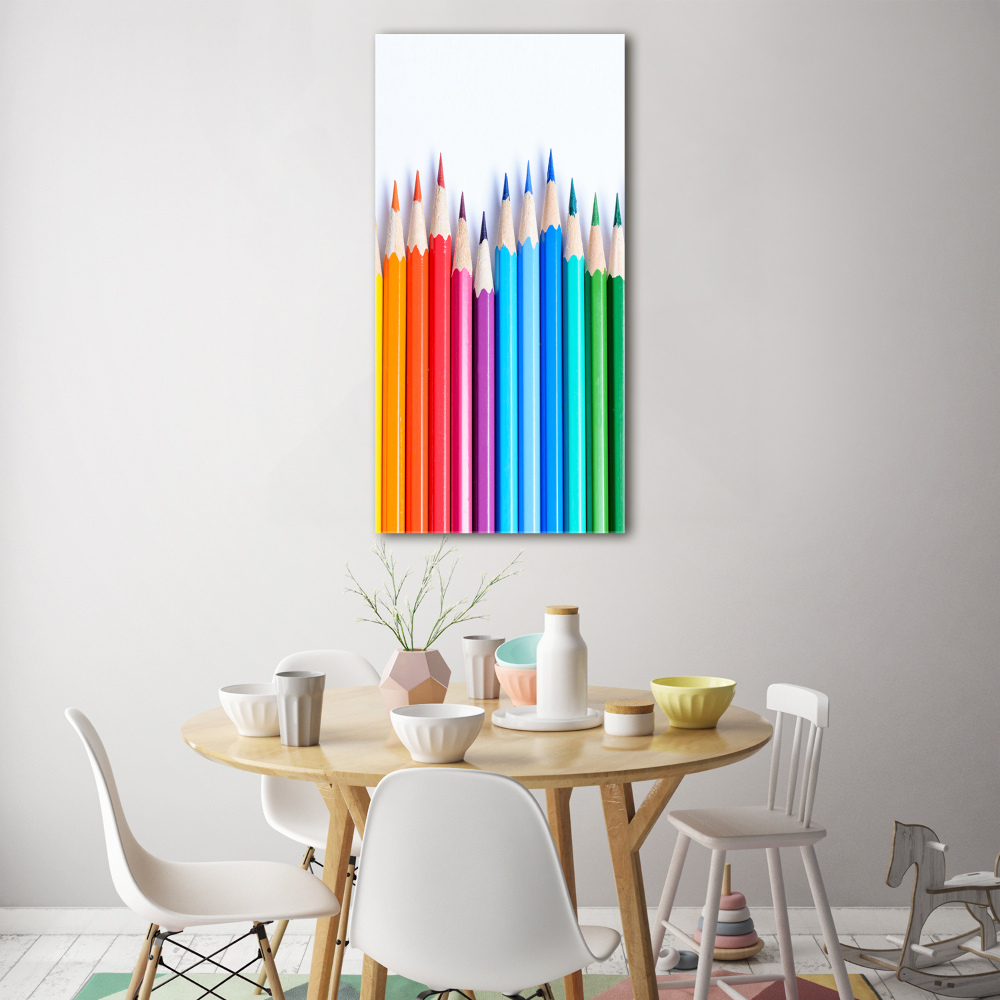 Tableau verre acrylique Crayons de couleur