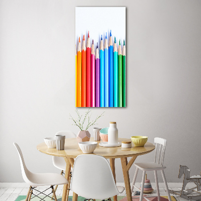 Tableau verre acrylique Crayons de couleur