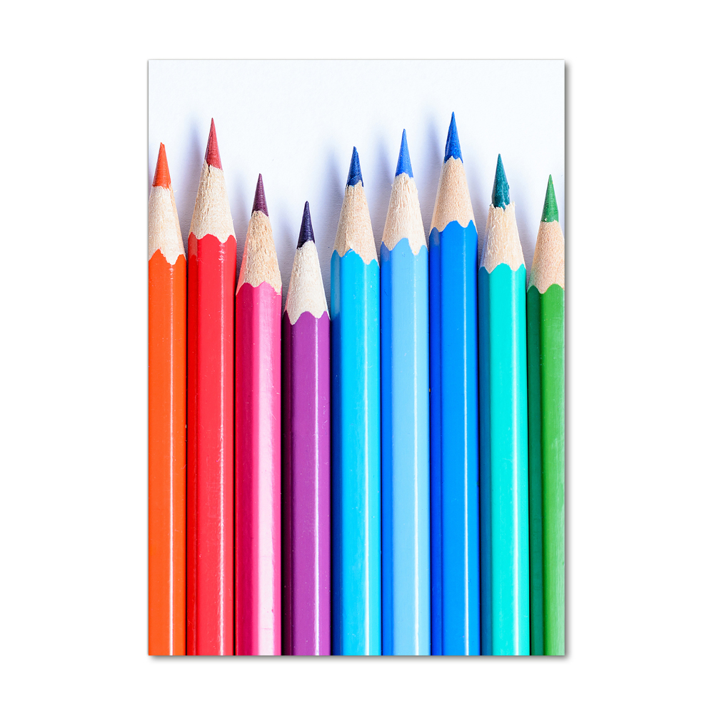 Tableau verre acrylique Crayons de couleur