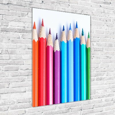 Tableau verre acrylique Crayons de couleur